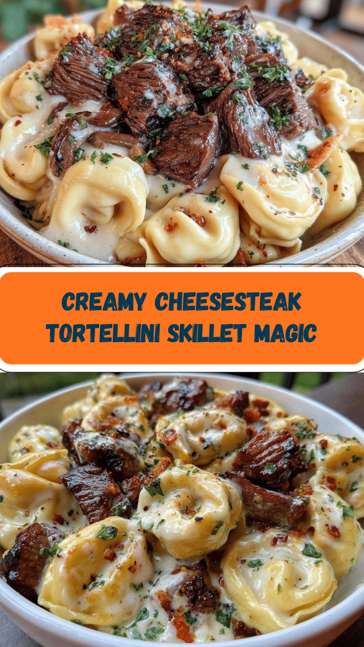 creamy cheesesteak tortellini recipe