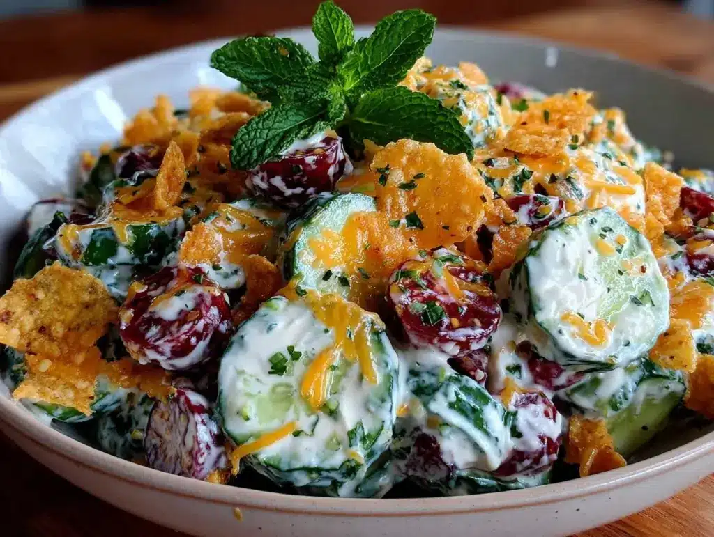 creamy cucumber ranch crack salad - featured image