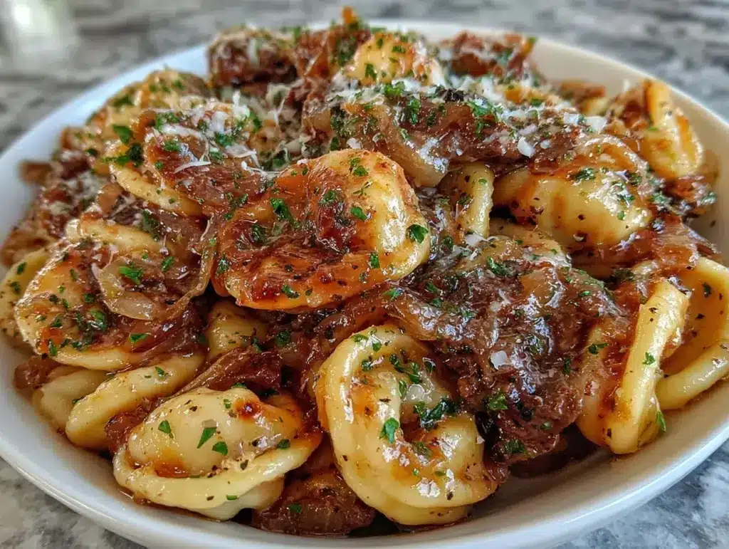 creamy French onion pasta - featured image