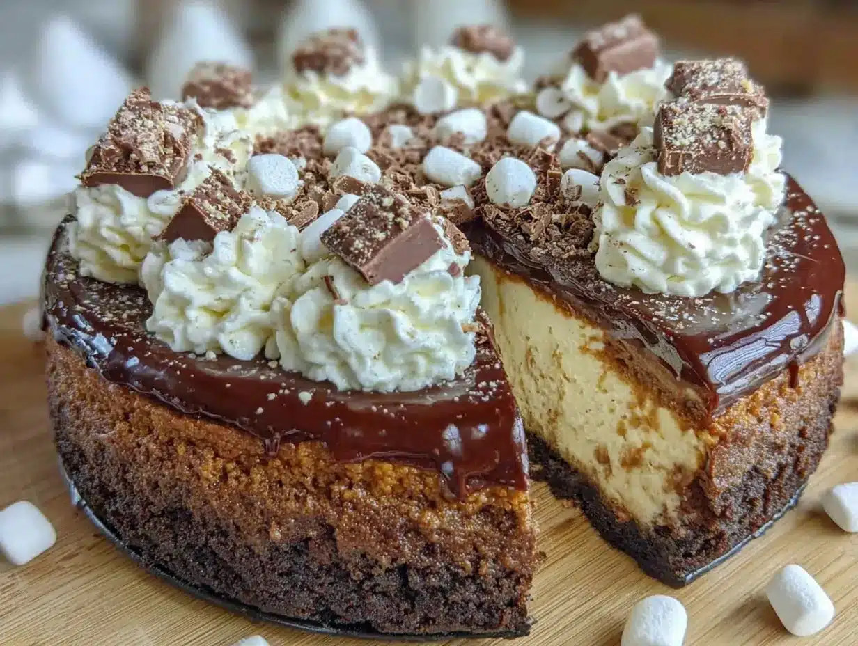 creamy hot chocolate cheesecake preparation steps