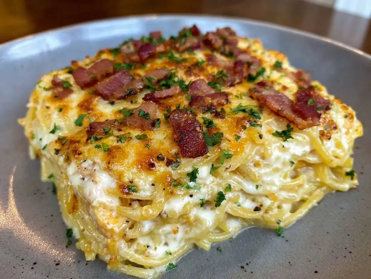 Creamy Southern Spaghetti Bake preparation steps