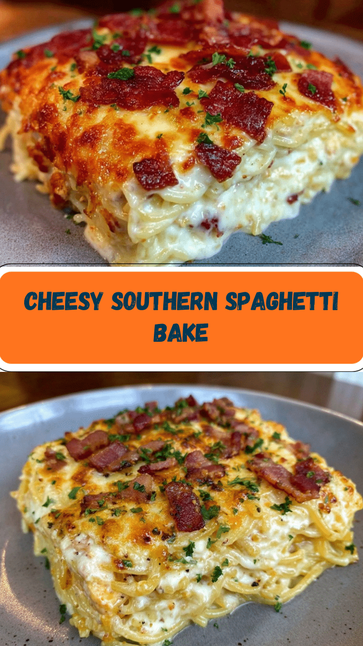 Creamy Southern Spaghetti Bake recipe