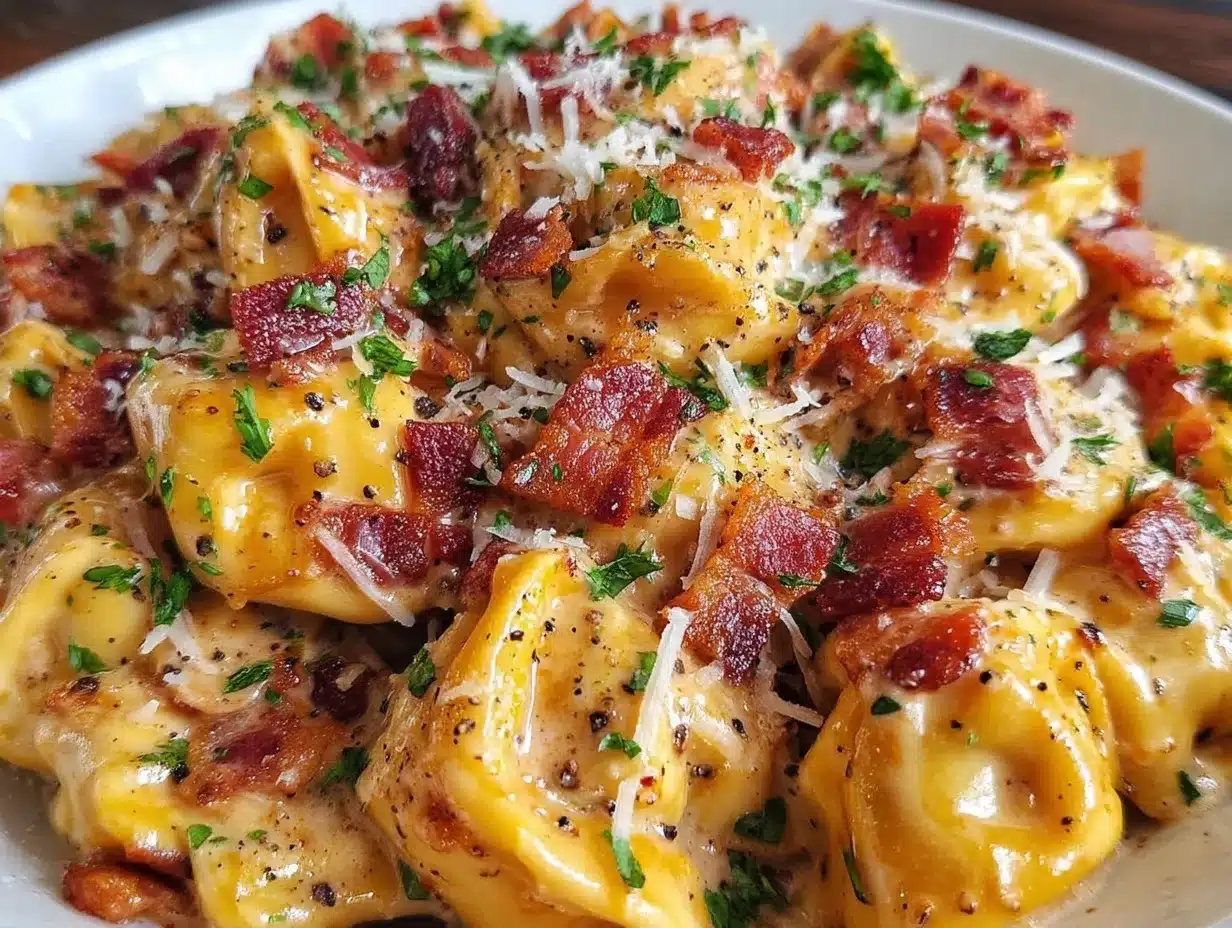 Creamy Tortellini Carbonara preparation steps