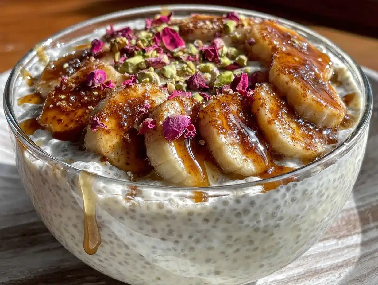 creamy Valentines chia pudding bowl preparation steps