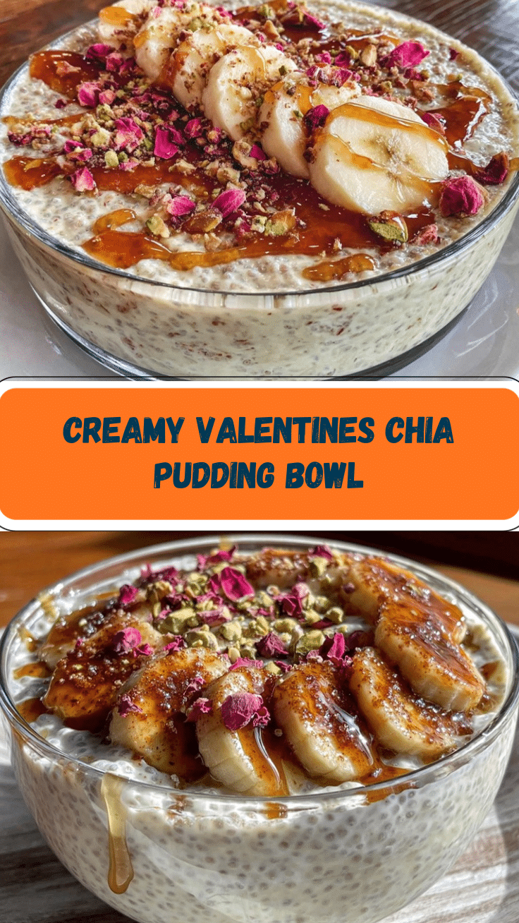 creamy Valentines chia pudding bowl recipe
