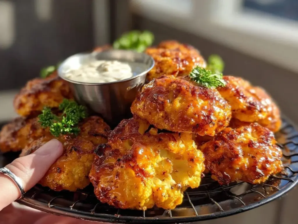 crispy buffalo cauliflower wings - featured image