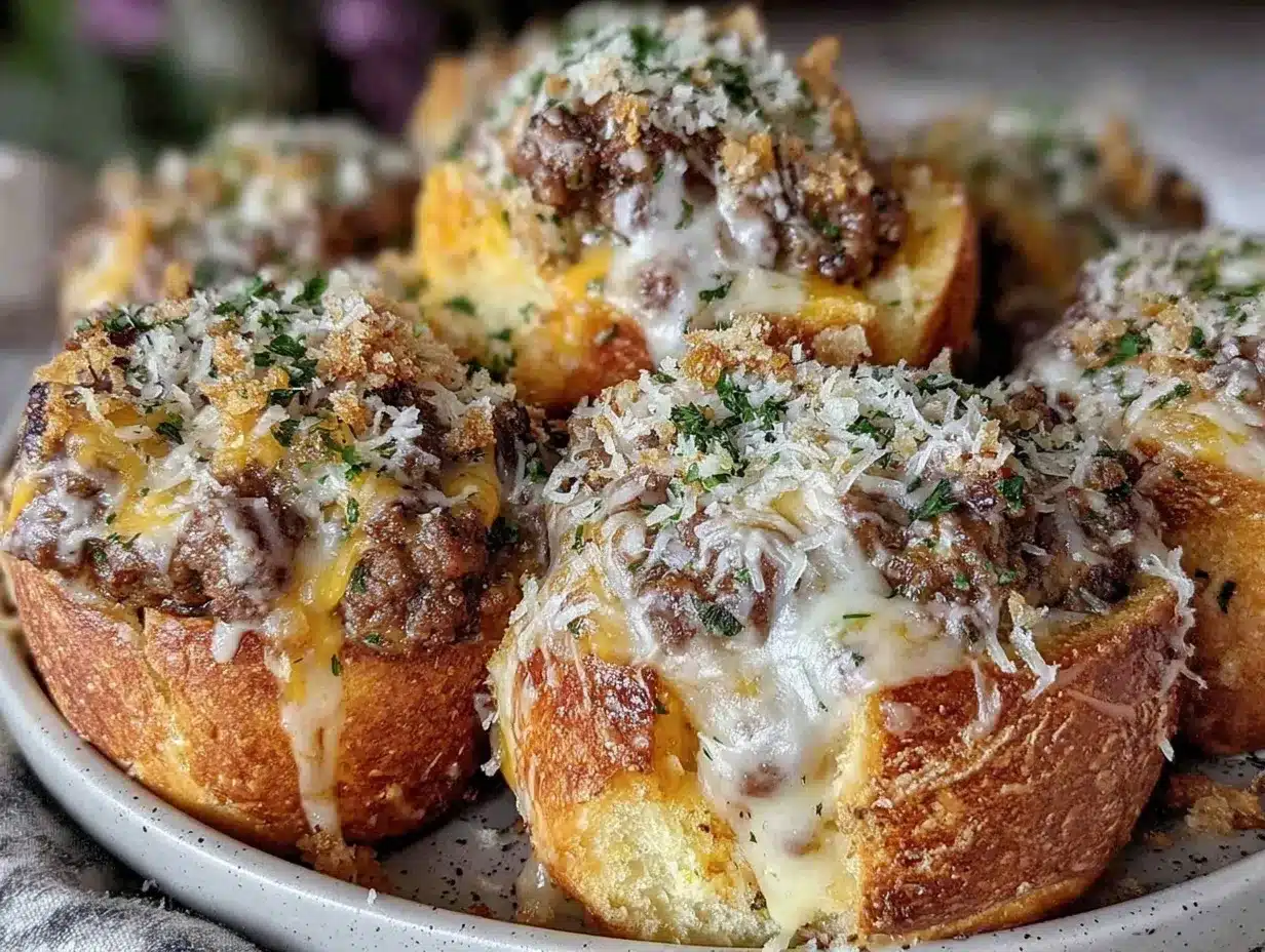 crispy garlic parmesan cheeseburger bombs preparation steps