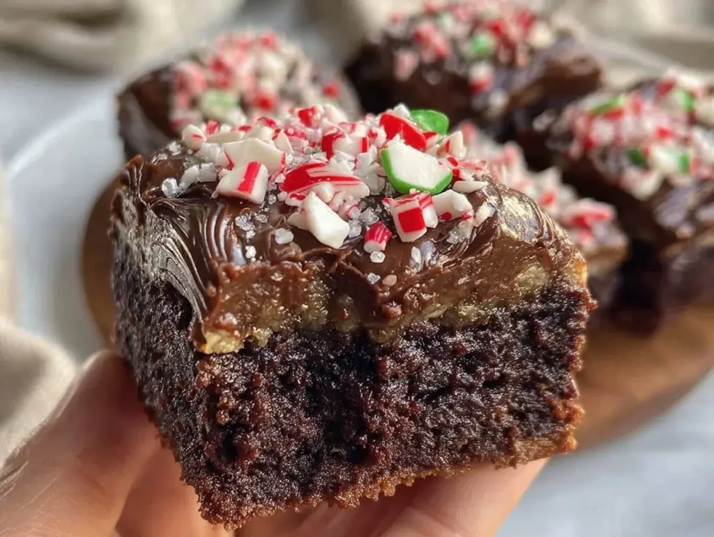 crispy peppermint brownies - featured image