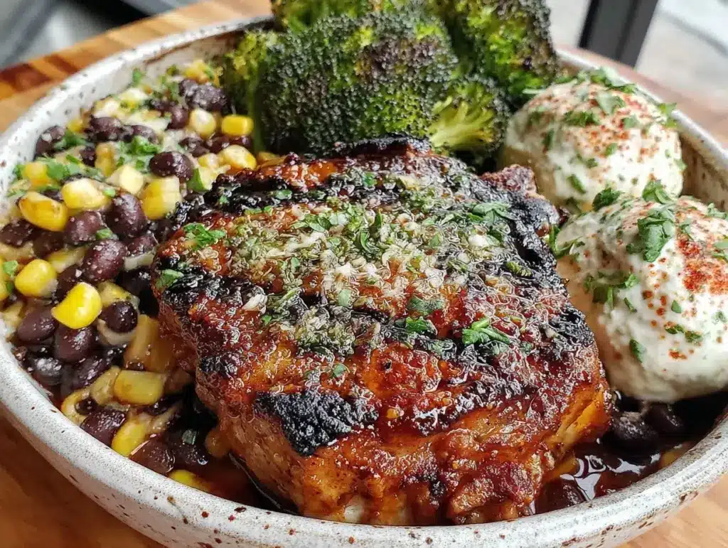 crispy pork chop nourish bowl - featured image