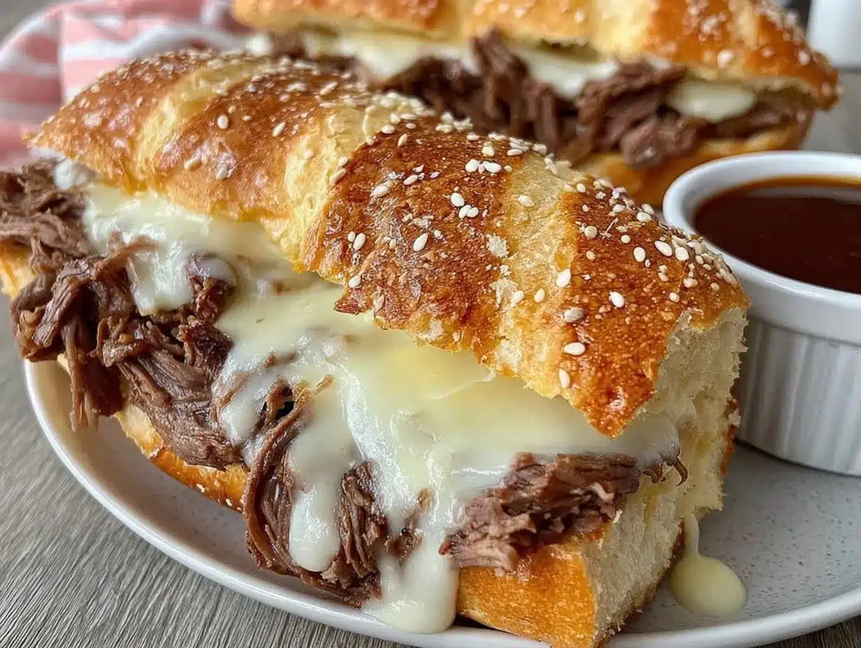 Crockpot French Dip Sandwiches preparation steps