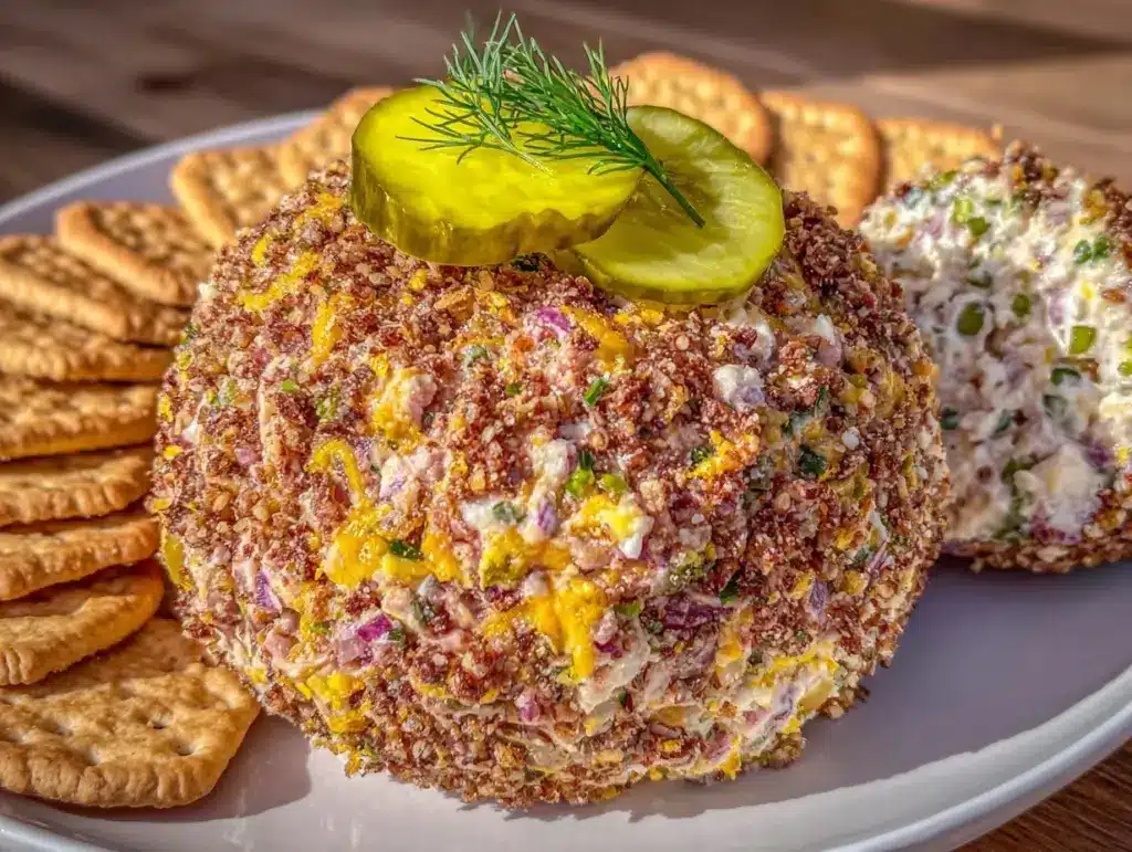 dill pickle cheese ball - featured image