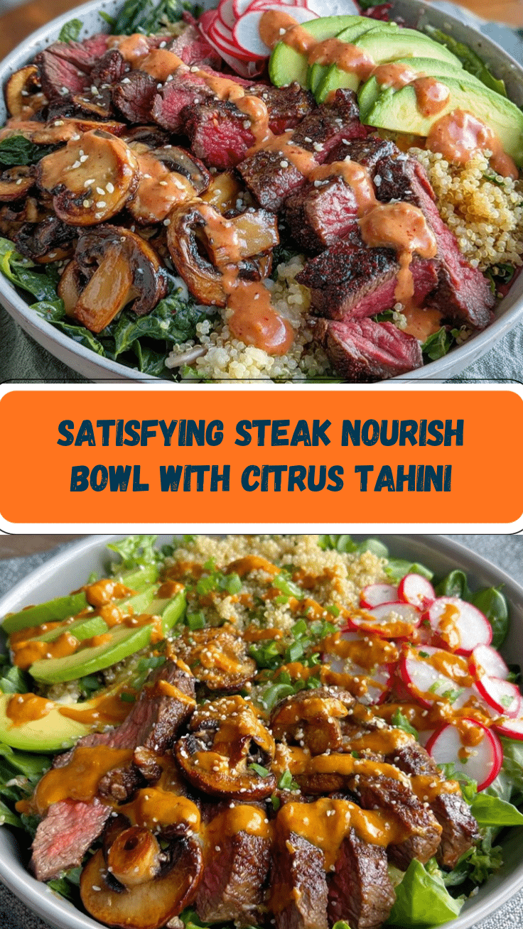 flavorful nourish bowl with steak strips recipe
