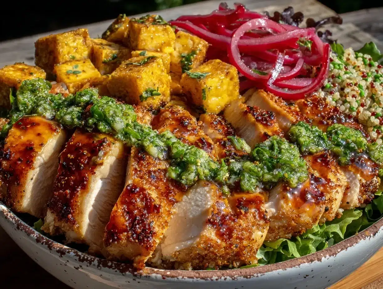 fresh chicken breast nourish bowl preparation steps