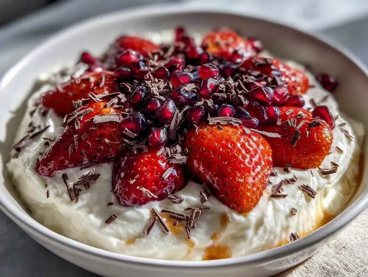 Fresh Valentine Strawberries Greek Yogurt Bowl preparation steps