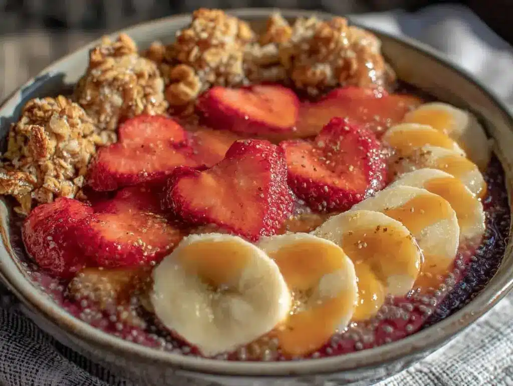 fresh valentines strawberries chia pudding bowl - featured image