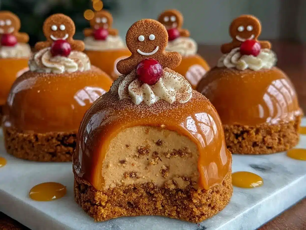Gingerbread Latte Mousse Domes preparation steps