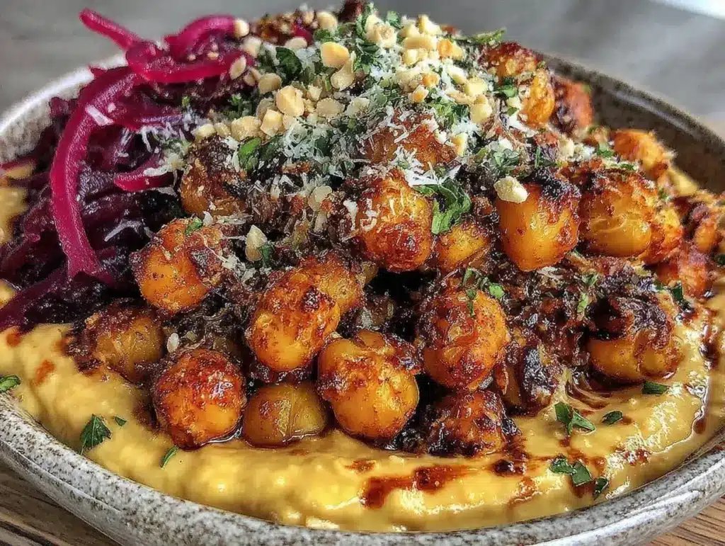 harissa chickpea dinner bowl - featured image