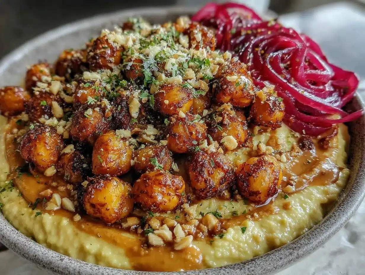 harissa chickpea dinner bowl preparation steps