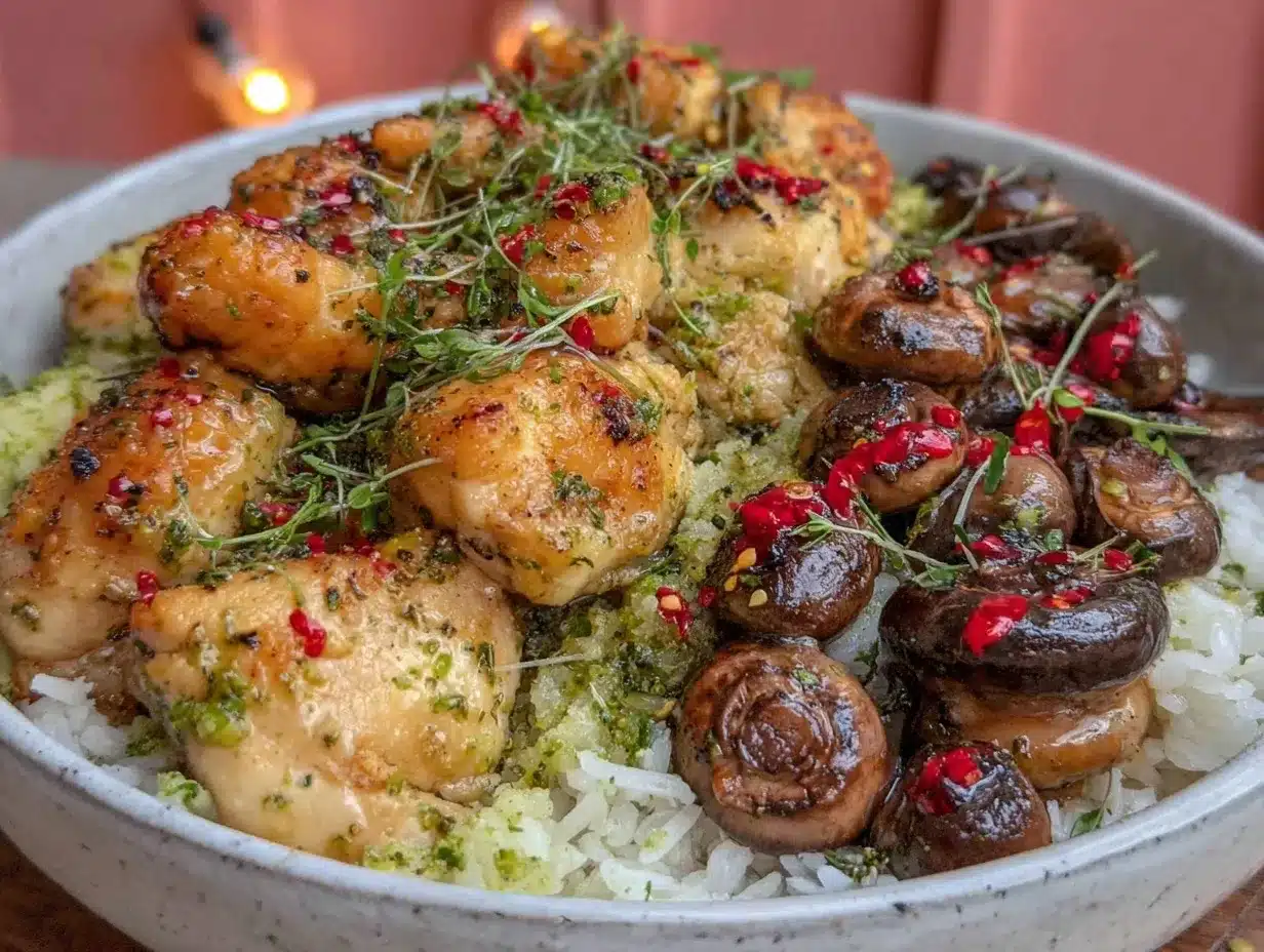 lemon herb chicken dinner bowl preparation steps