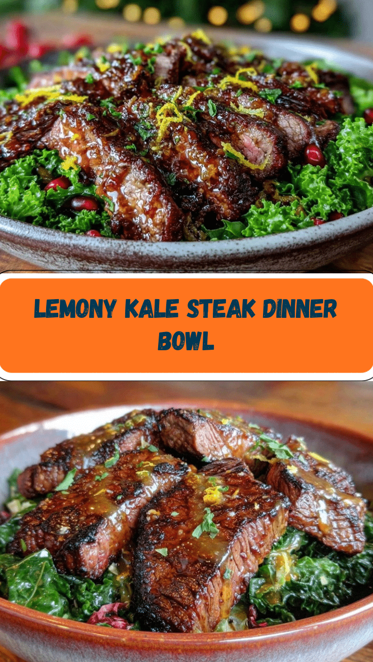 lemony kale steak dinner bowl recipe