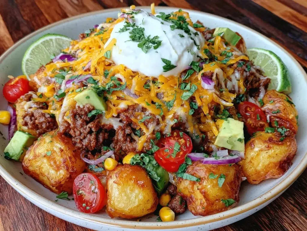 loaded potato taco bowl - featured image