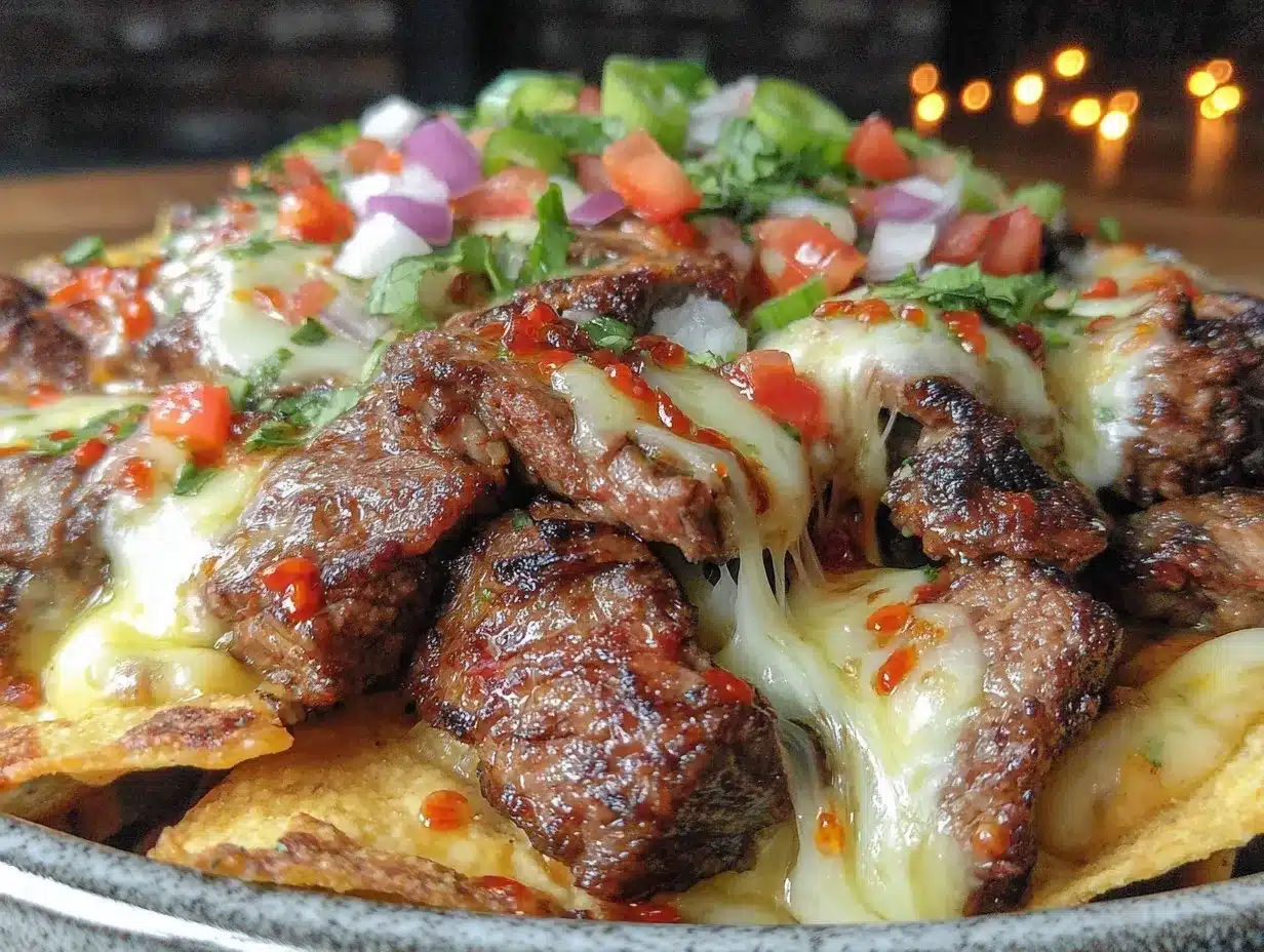loaded steak nacho party bowl preparation steps