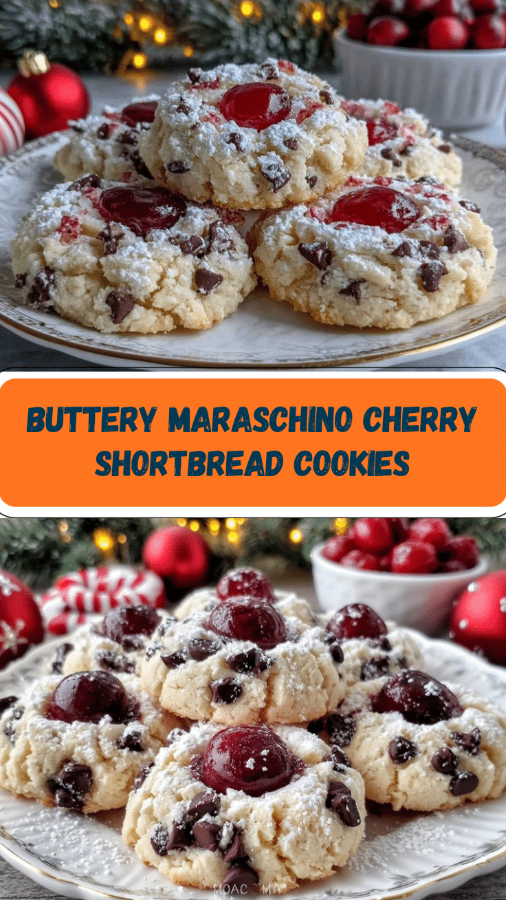Maraschino Cherry Shortbread Cookies recipe