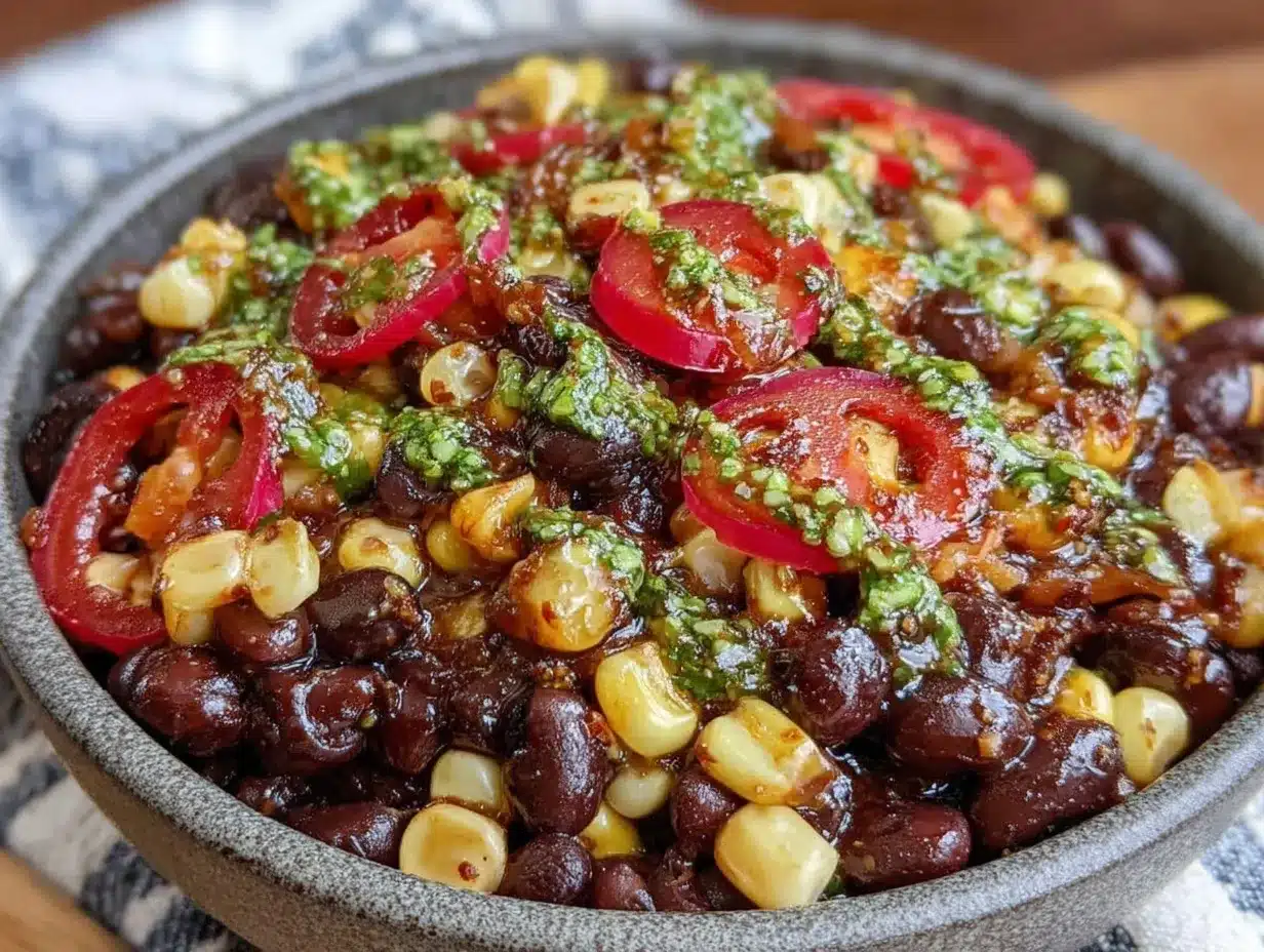 new years eve appetizers dinner bowl with chimichurri preparation steps