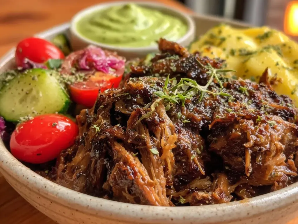 pulled pork dinner bowl - featured image