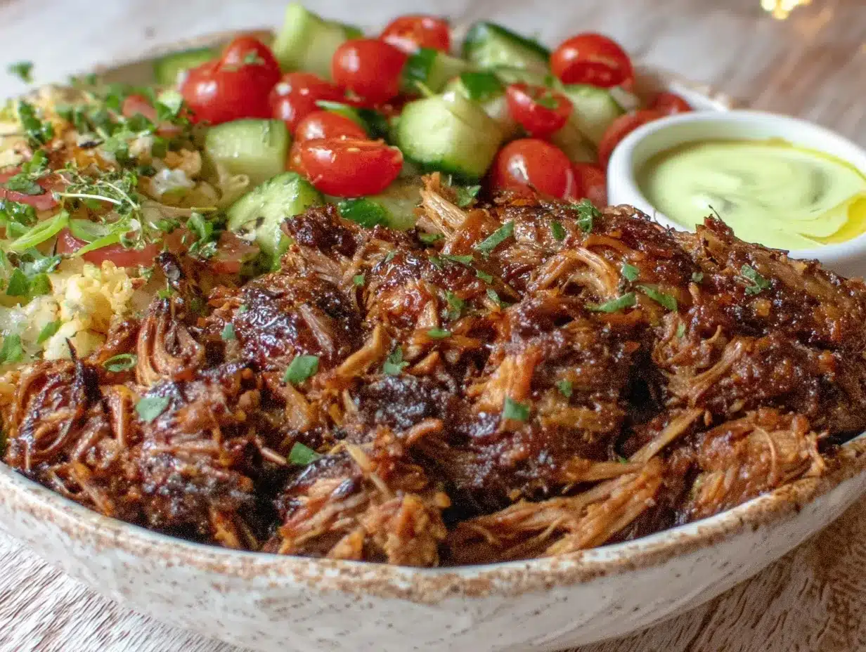 pulled pork dinner bowl preparation steps