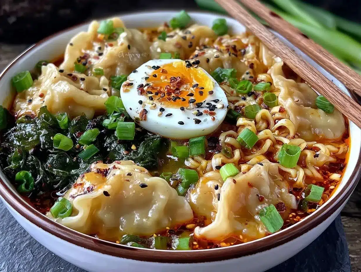 savory dumpling ramen bowl preparation steps