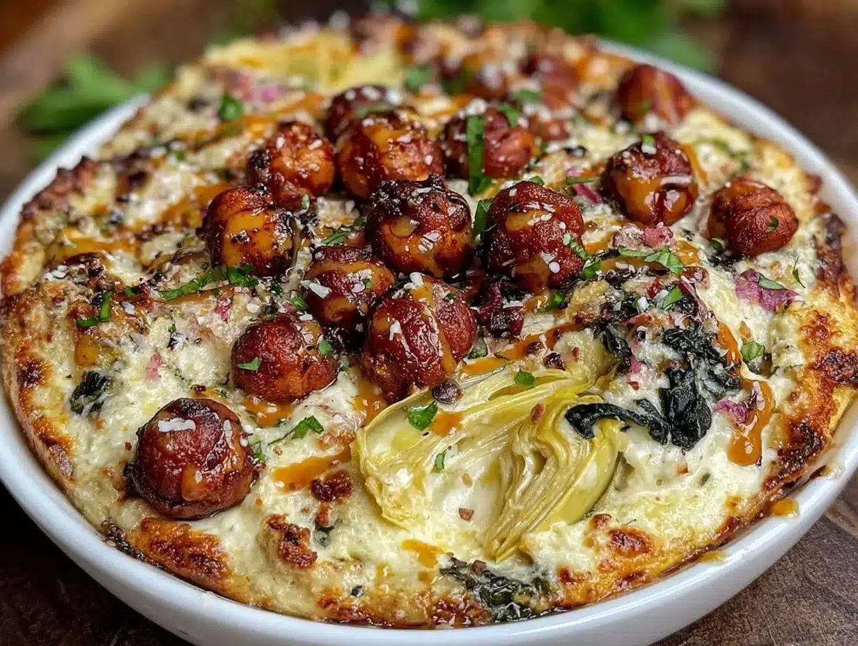 spinach-artichoke party bowl preparation steps