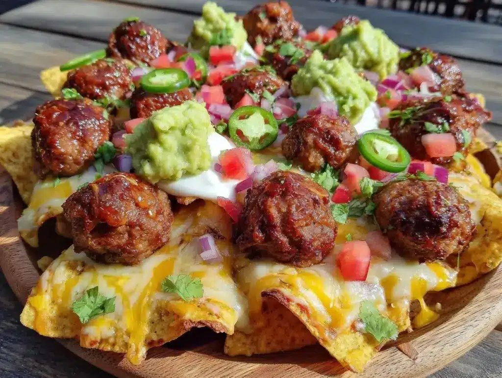 turkey meatball nacho bowl - featured image