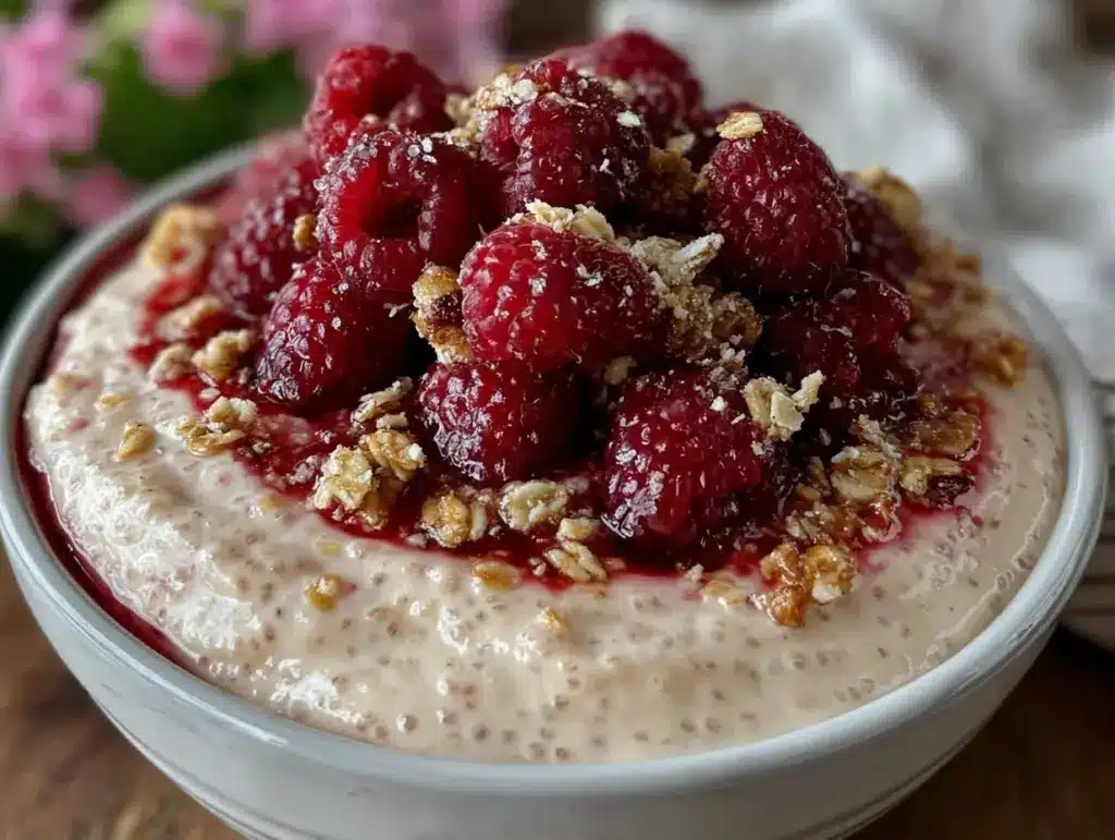 valentines chia pudding bowl - featured image
