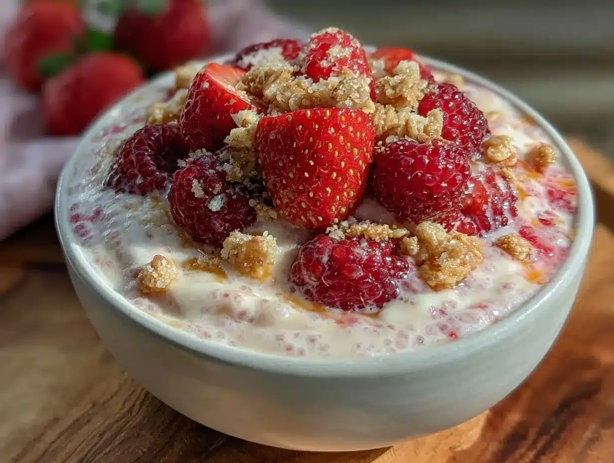 valentines chia pudding bowl preparation steps