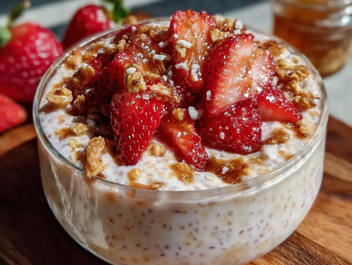 valentines day chia pudding bowl preparation steps