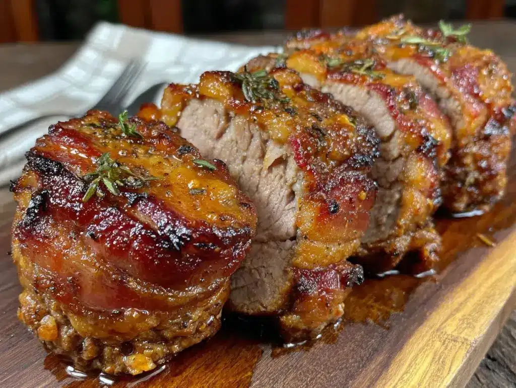 bacon-wrapped pork tenderloin - featured image