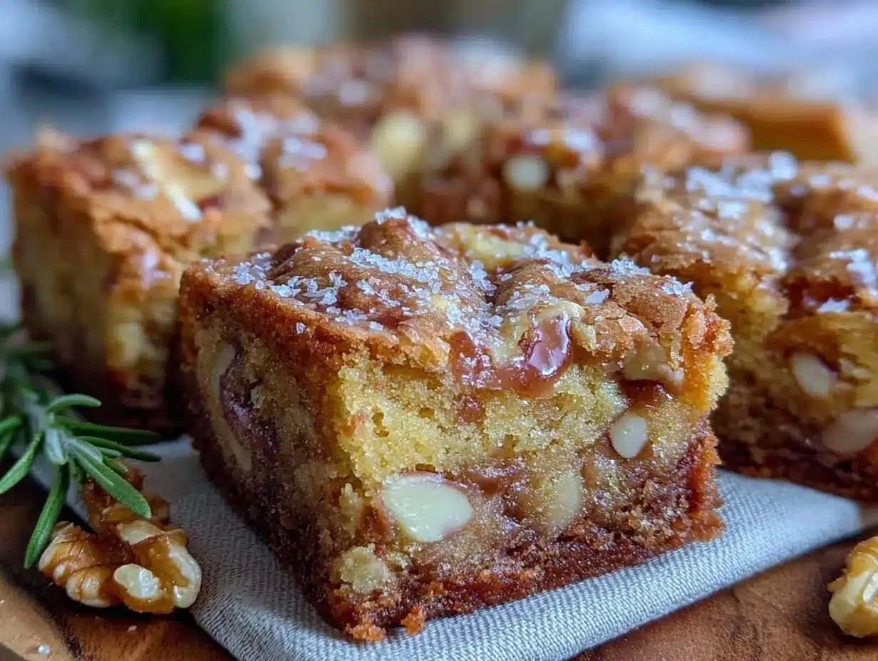 blondies with white chocolate and toasted walnuts preparation steps