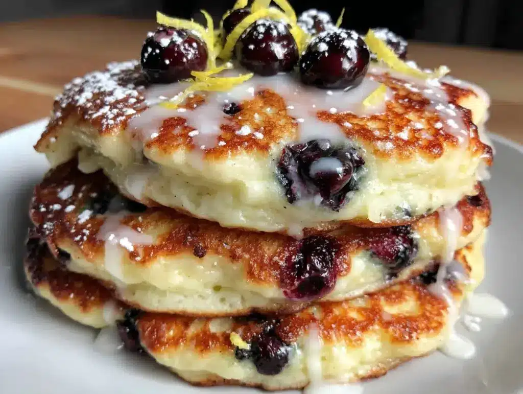 blueberry lemon ricotta pancakes - featured image