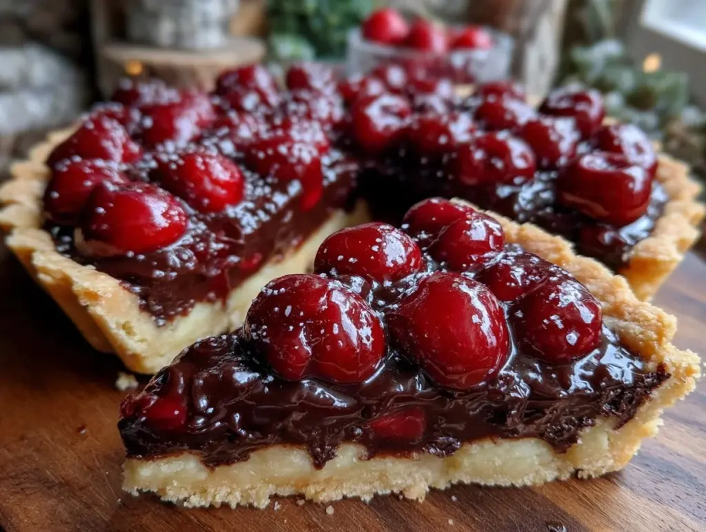 cherry chocolate tart - featured image