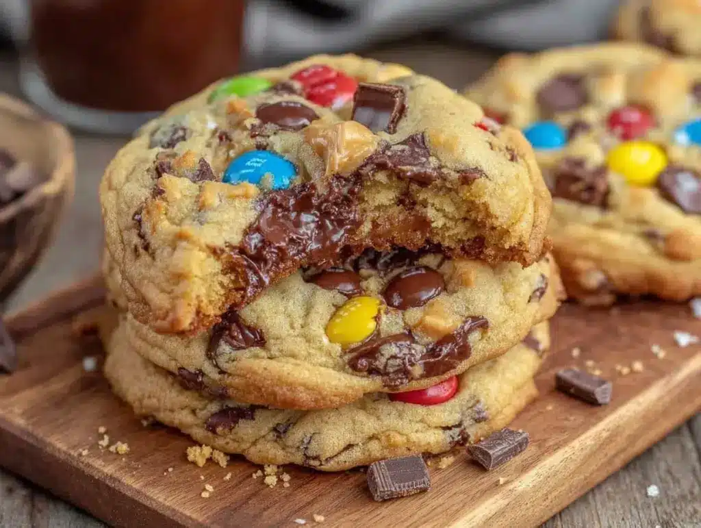 chewy monster cookies recipe - featured image