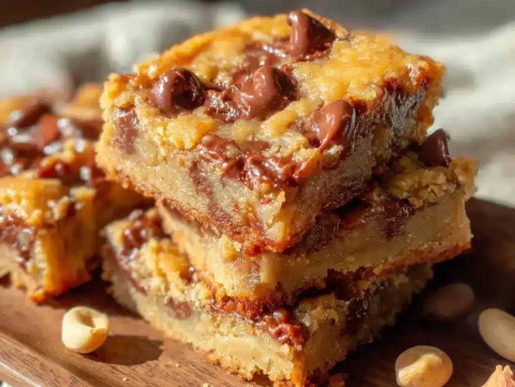 chewy peanut butter blondies - featured image