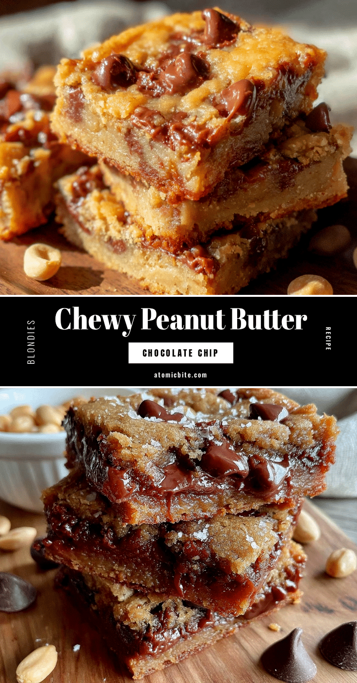 chewy peanut butter blondies recipe