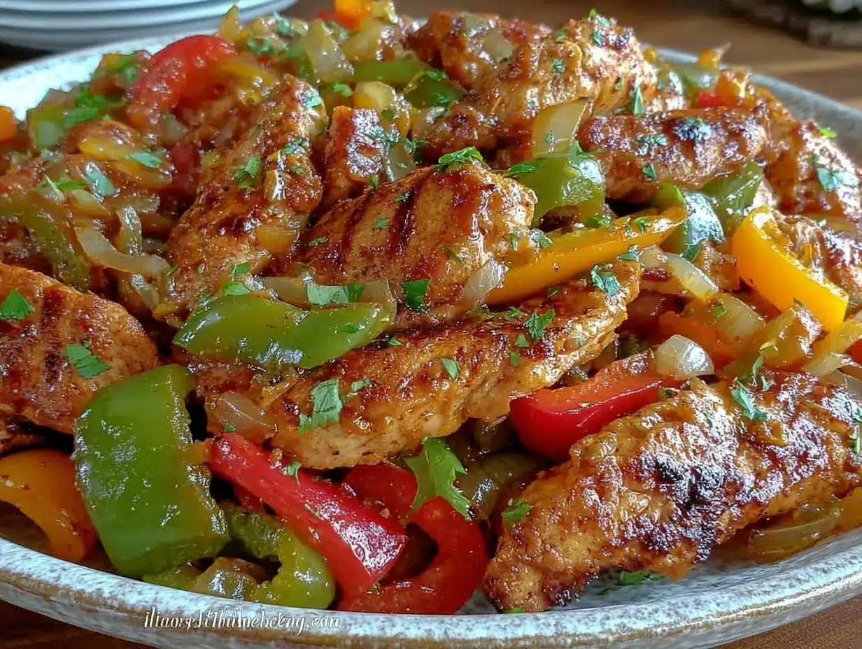 chicken fajitas with peppers and onions preparation steps