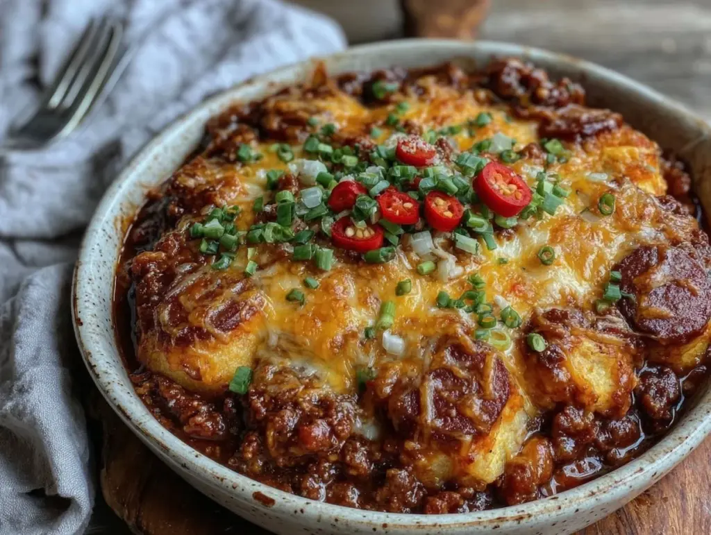 chili cheese dog casserole - featured image