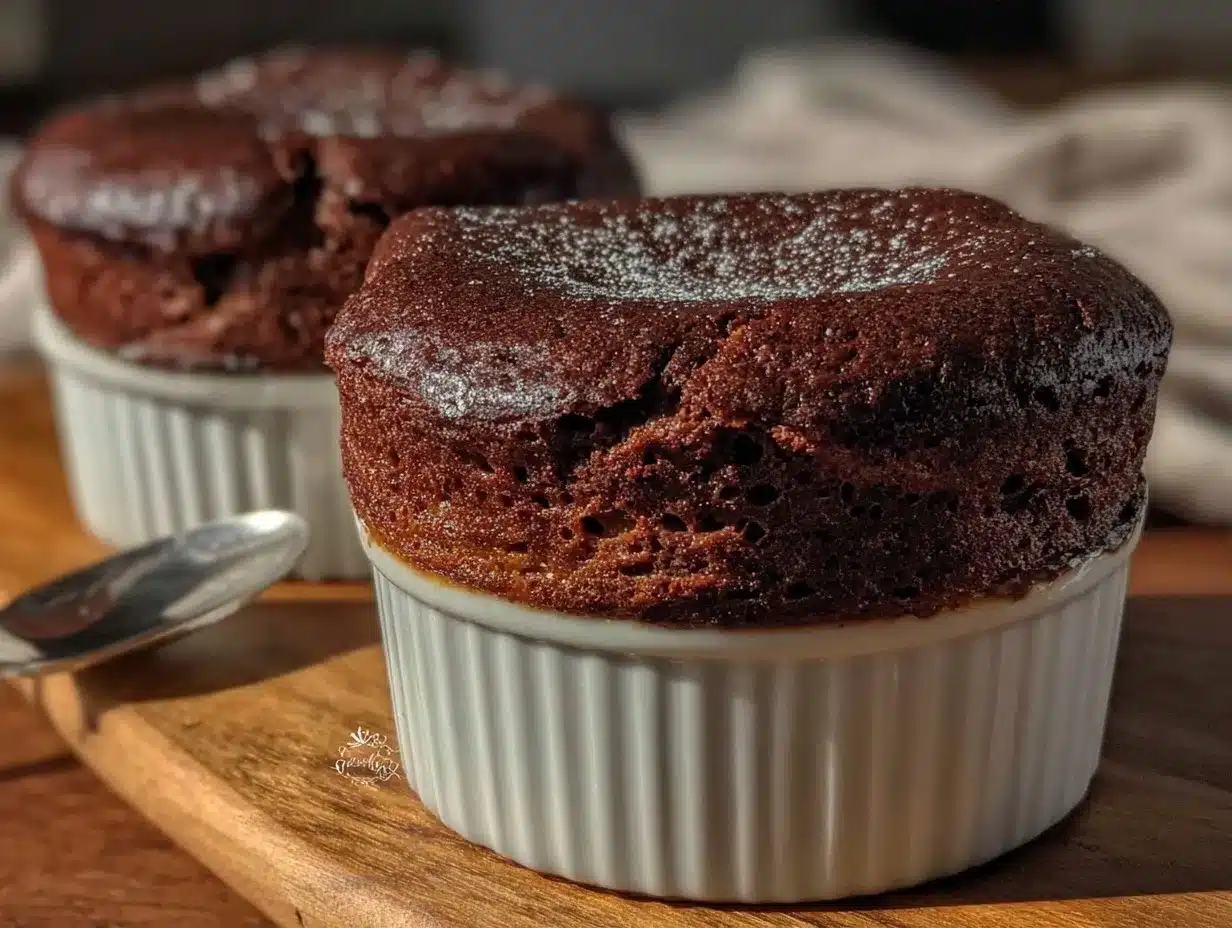chocolate soufflé for two preparation steps