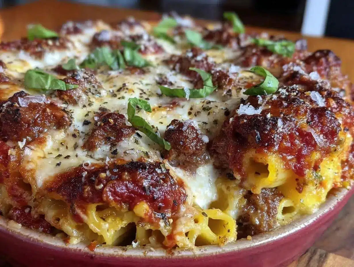 cozy cheesy baked ziti with italian sausage preparation steps