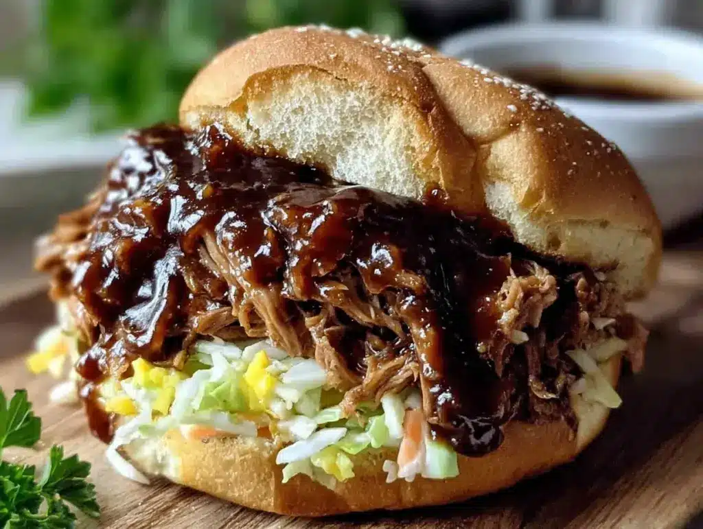 cozy crockpot pulled pork sandwiches - featured image