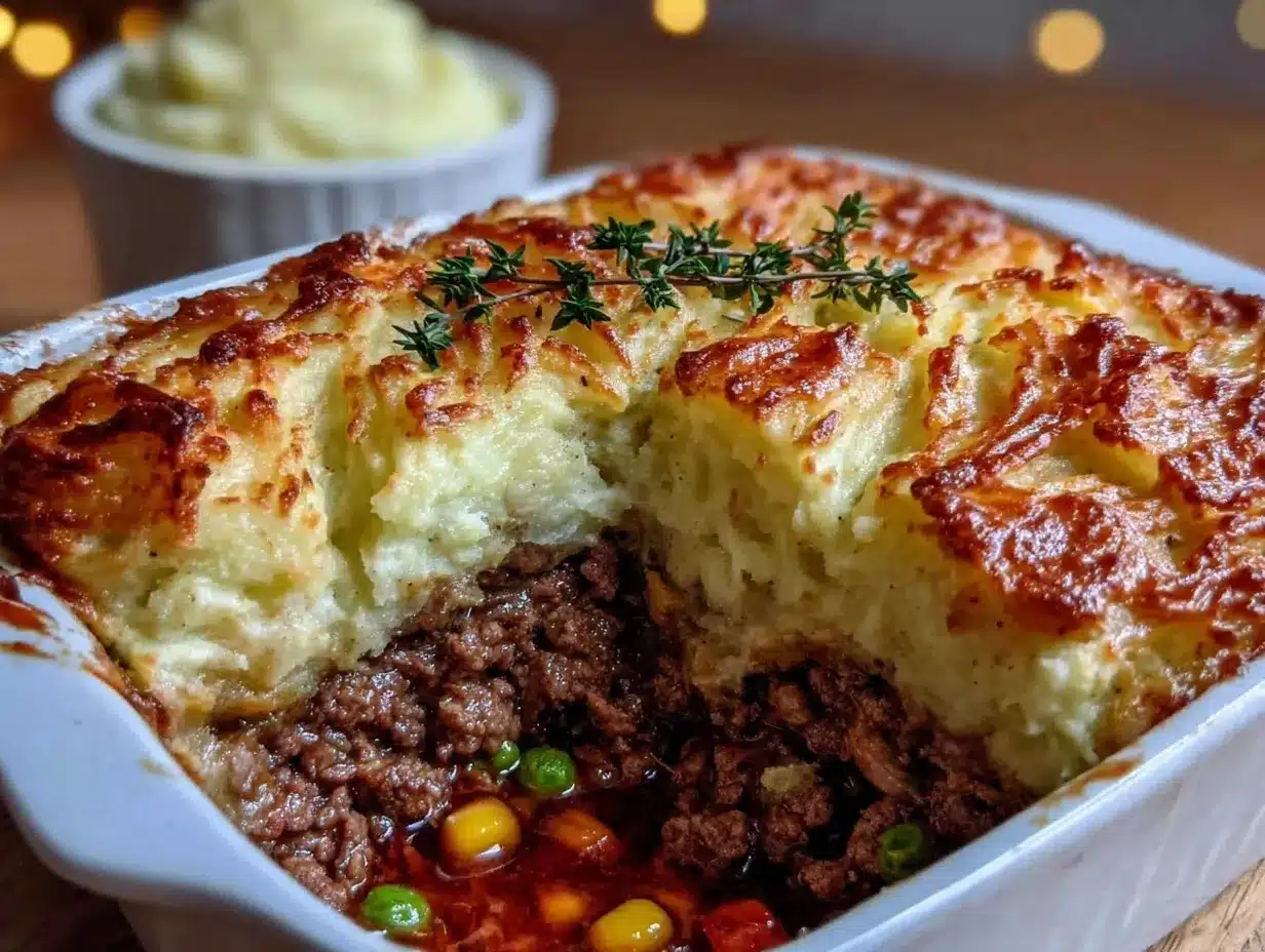 cozy shepherd’s pie with garlic mashed potatoes preparation steps