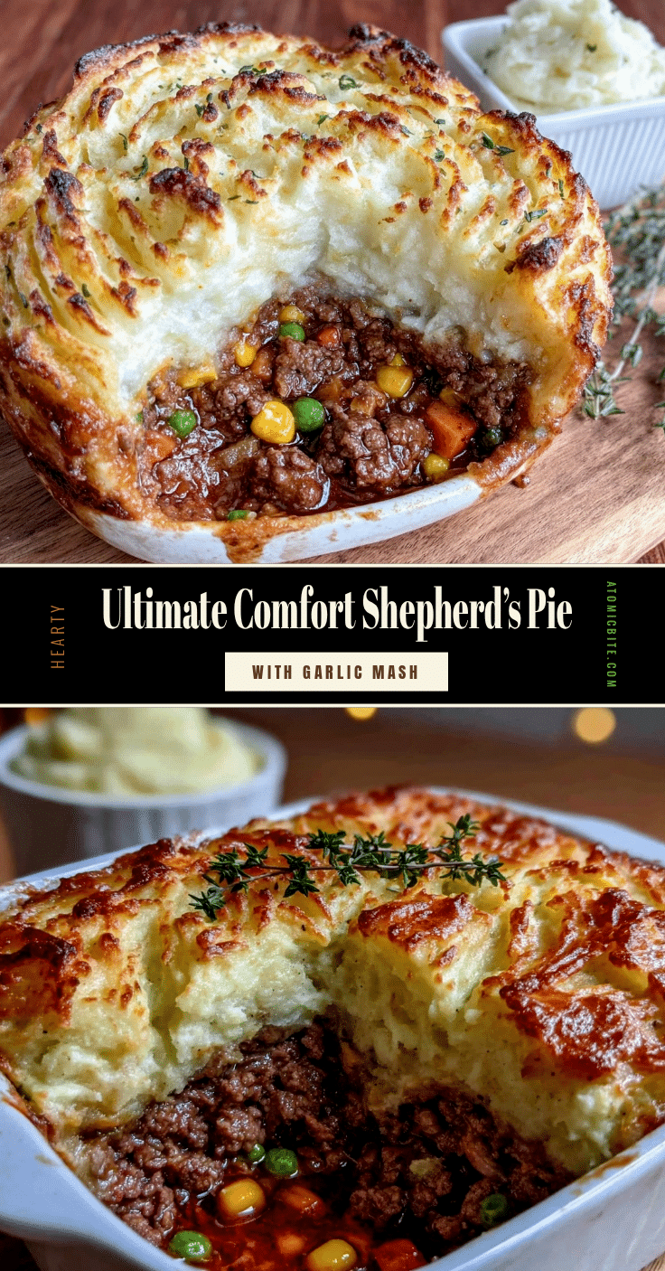 cozy shepherd’s pie with garlic mashed potatoes recipe